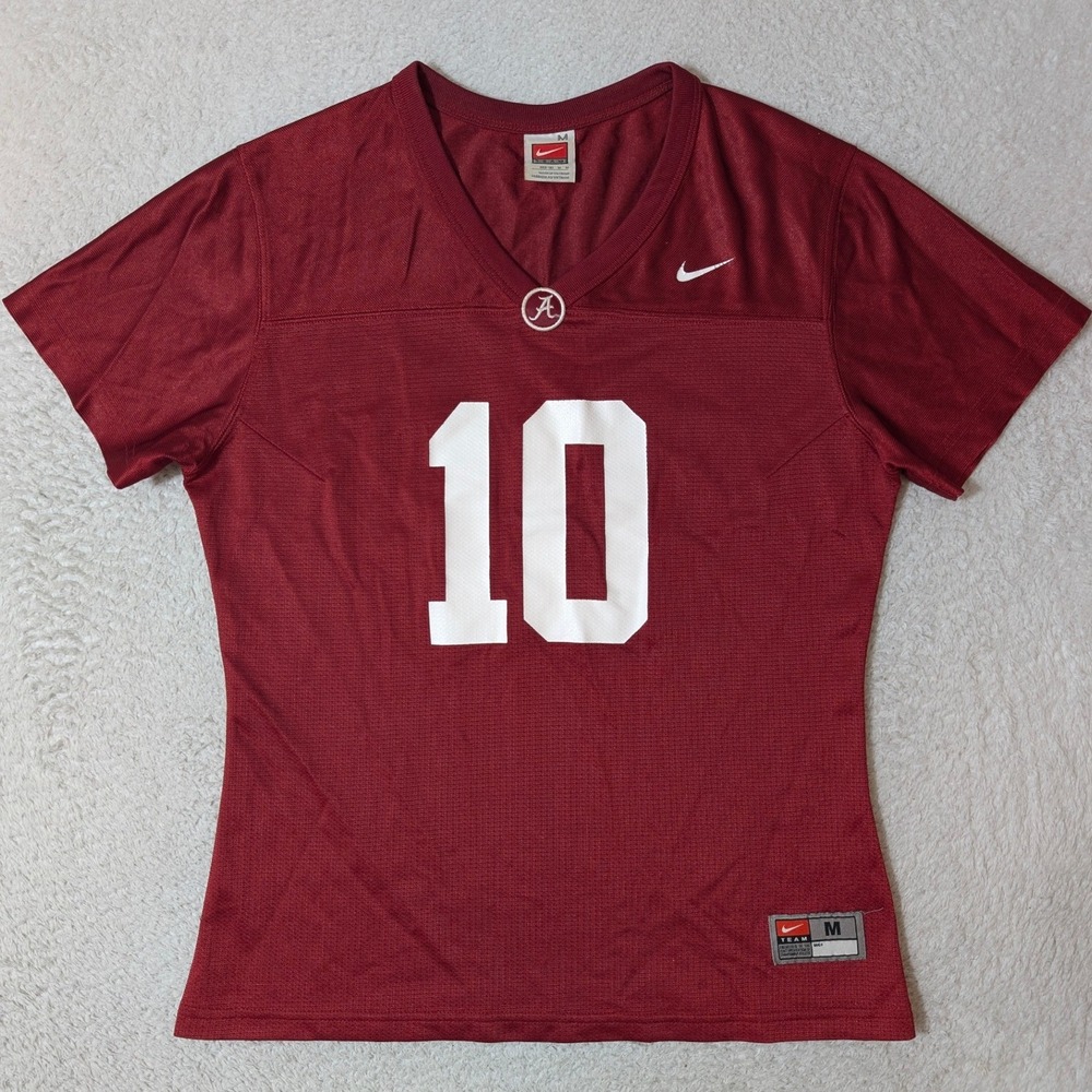 VTG Nike Team Alabama Crimson Tide Football Jersey Women Med Crimson Red #10